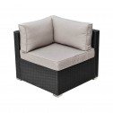 Miami 5 Seater Outdoor Sofa Modular 6 Piece Set Rattan Furniture Lounge Black