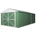 Double Barn Door Garage Shed 3.5m x 6m x 2.3m Green 45