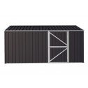Double Barn Door Garage Shed 3.5m x 6m x 2.3m Grey Side