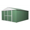 Garden Shed 3.45 x 3.45m x 2.3m High Green front