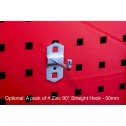 A pack of 4 Zinc 90° Straight Hook - 50mm