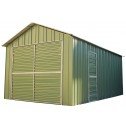 Double Barn Door Garage Shed 3.6m x 6m x 3m Green sunlight