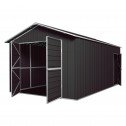Double Barn Door Garage Shed 3.6m x 6m x 3m Grey 45 open