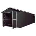 Double Barn Door Garage Shed 3.6m x 7.6m x 3m Grey 45 Door