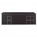 Garage Workshop Shed 3.6m x 7.6m x 3m Side Double Doors + PA doors 5 Frames Design EXTRA High Grey