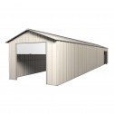 Roller Door Open Cream - Roller Door Garage Shed 3.6m x 9.1m x 3.07m (Gable)