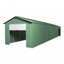 Roller Door Open Green - Roller Door Garage Shed 3.6m x 9.1m x 3.07m (Gable)