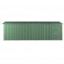 Side View Green - Roller Door Garage Shed 3.6m x 9.1m x 3.07m (Gable)
