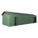 Green Doors Open - Garage Workshop Shed 3.6m x 9.12m x 3m Side Double Doors