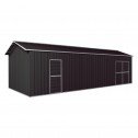 Grey Side Angle Doors - Garage Workshop Shed 3.6m x 9.12m x 3m Side Double Doors