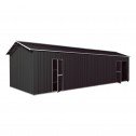 Grey Side Angle - Garage Workshop Shed 3.6m x 9.12m x 3m Side Double Doors