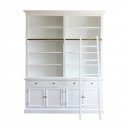 Hamptons Halifax Double Buffet and Hutch Bookcase with Ladder