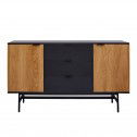 Contemporary Modern 3 Large Drawers with 2 Side Cabinets Sideboard