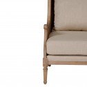 Havana Linen and Rattan Wingback Armchair Natural Beige (Detail)