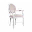 Louis Dining Armchair Set of 2 French Provincial Upholstered Carver Chair White Black or Washed Oak