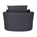 Swivel Linen Snuggle Armchair Black (Back)