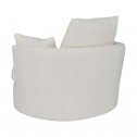 Swivel Linen Snuggle Armchair Cream (Back Side)