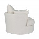 Swivel Linen Snuggle Armchair Cream (Side)