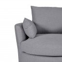 Swivel Linen Snuggle Armchair Grey (Detail)