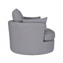 Swivel Linen Snuggle Armchair Grey (Side)