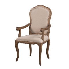 French Provincial Furniture Natural Oak  Dining Arm Chair
