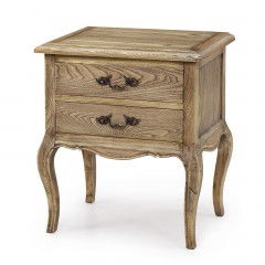 French Provincial Furniture Bedside Table with 2 drawers Natural Ash