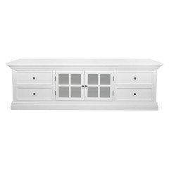 Hamptons Halifax White TV Unit Entertainment With Drawers