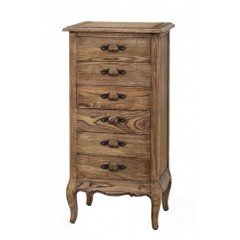 French Provincial 6 Drawers Tallboy Cabinet Natural Oak