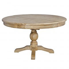 French Provincial Pedestal Round 140-180cm Extendable Dining Table NATURAL