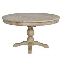 French Provincial Pedestal Round 140-180cm Extendable Dining Table NATURAL