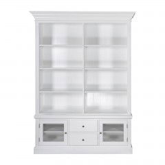 Hamptons Versatile Bookcase Cabinet with cupboard and drawers White