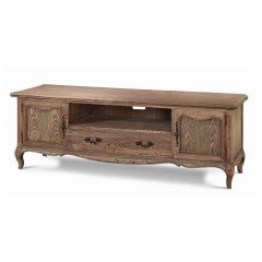 French Furniture Provincial Entertainment Unit TV Stand in Natural Ash