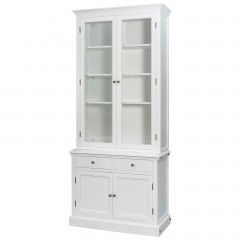 Hampton Halifax 2 Glass Door Hutch Display and Buffet Cabinet Bookcase Cupboard