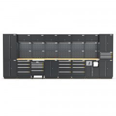 UltraTools 4960mm x 580mm x 2020mm Black Semi-Industrial Workshop Garage Storage Cabinet Set