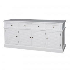 Hamptons 4 Doors Buffet Cupboard with 3 Drawers BLACK WHITE