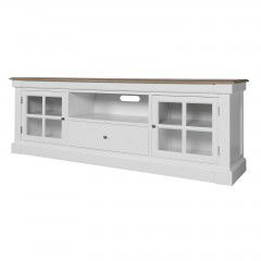 Hamptons Coastal Charm 200cm TV/Entertainment Unit in WHITE / BLACK
