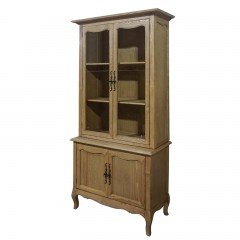 French Provincial Furniture Display Cabinet Cupboard Natural Ash