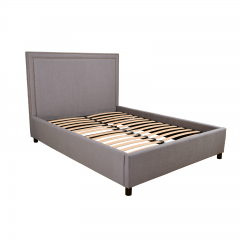 Maddy Upholstered Studded Square Bed Frame Queen Size(Included Bed Head)