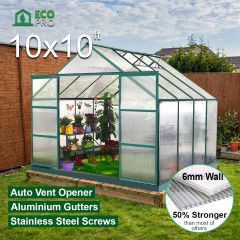 EcoPro 6mm Greenhouse 10 x 10ft 2.5m Height