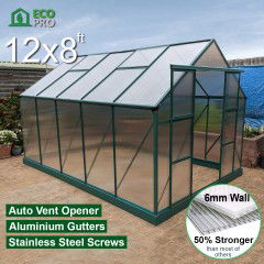 12x8ft Greenhouse 6mm Panels - EcoPro