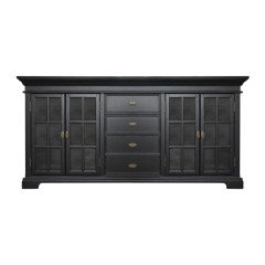 Hamptons Halifax Large Kitchen Cabinet With Glass Door and Drawers 