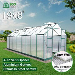 EcoPro 6mm 19 x 8ft  Greenhouse