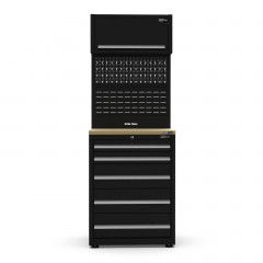 UltraTools 750mm x 550mm x 2025mm Black Economy 5 Drawer Cabinet Tower