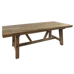 LeMans Rustic Trestle Reclaimed Pine Dining Table