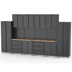 UltraTools 4056mm x 480mm x 2319mm  Black Workshop Garage Storage Cabinet Set