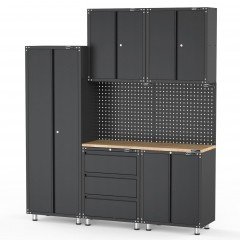 UltraTools 2030mm x 480mm x 2319mm Black Workshop Garage Storage Cabinet Set