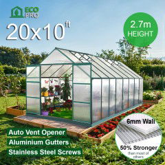 EcoPro 6mm Greenhouse 20 x 10ft 2.70m Height