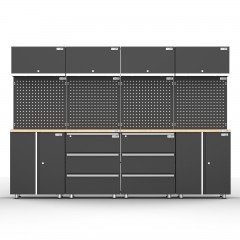 UltraTools 2704mm L x 500mm W x 1870mm H Black Workshop Garage Storage Cabinet Set