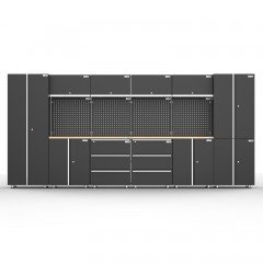 UltraTools 4065mm x 500mm x 1870mm Black Workshop Garage Storage Cabinet Set