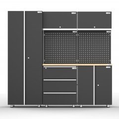 UltraTools 2030mm x 500mm x 1870mm Black Workshop Garage Storage Cabinet Set
